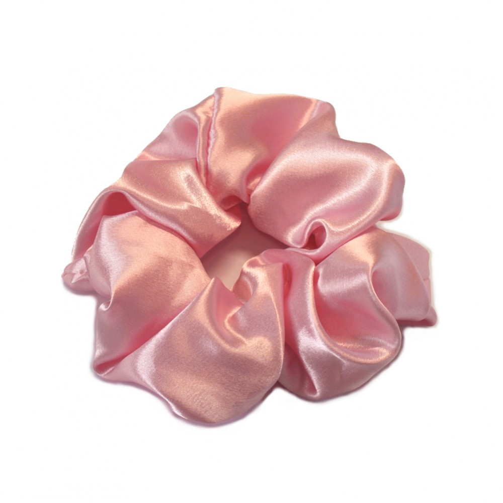 Gros chouchou élastique cheveux satin - rose